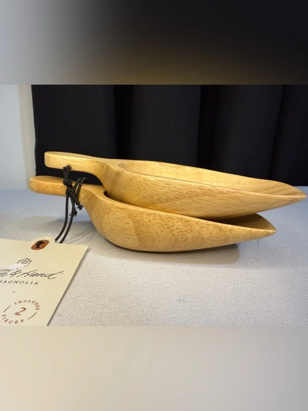 Hearth & Hand Wooden Small Serving Scoops - Natural Light Wood (Set of 2) - NWT - Picture 6 of 8